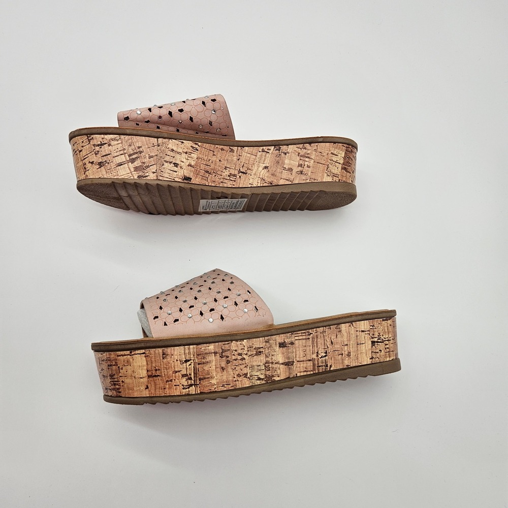 Alexis Bendel Paloma Blush Pink Embellished Platform Wedge Sandals Size 7 - Picture 2 of 8